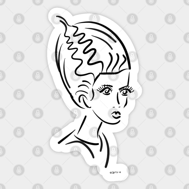 Bride of Frankenstein for Light Sticker by Popcorn Jam